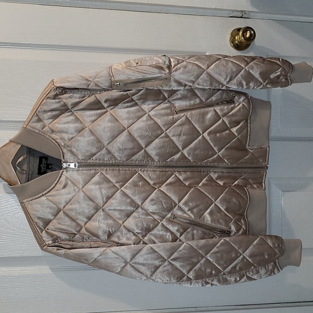 TopShop Satin Pinkish Cream Jacket